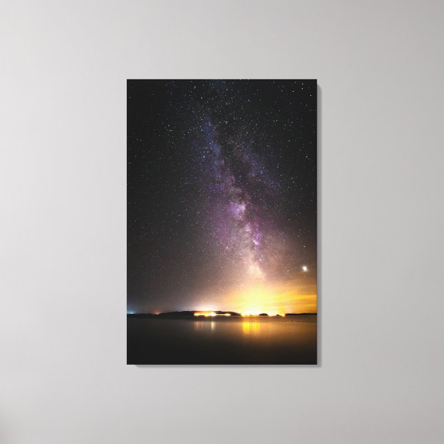 Seascape with milky way canvas print (Front)