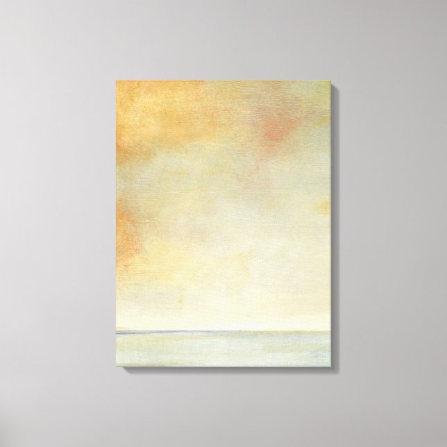 Seascape with Tranquil Orange Sunset Canvas Print (Front)