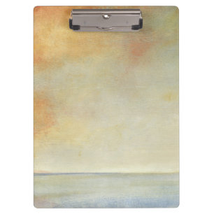 Seascape with Tranquil Orange Sunset Clipboard