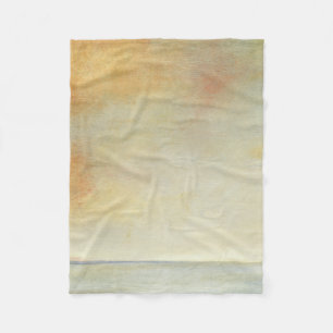Seascape with Tranquil Orange Sunset Fleece Blanket