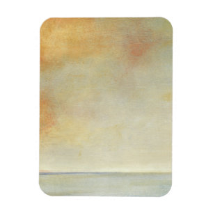 Seascape with Tranquil Orange Sunset Magnet