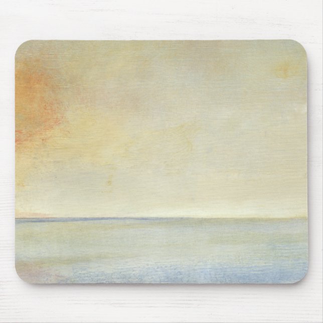 Seascape with Tranquil Orange Sunset Mouse Pad (Front)