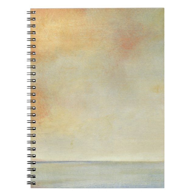 Seascape with Tranquil Orange Sunset Notebook (Front)