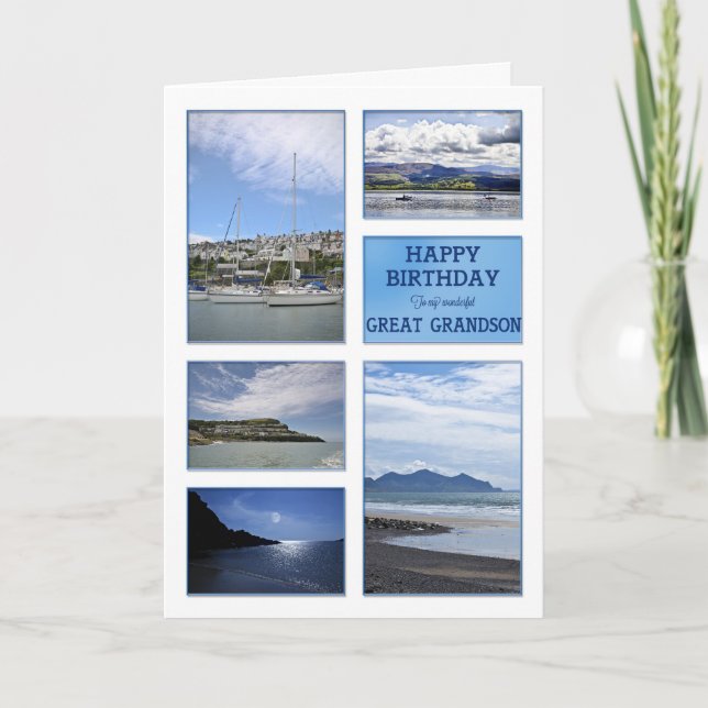 Seascapes birthday card for Great Grandson (Front)