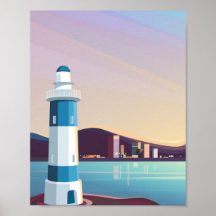 Seascapes with lighthouse   poster