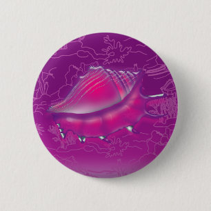 Seashell 2 Inch Round Button