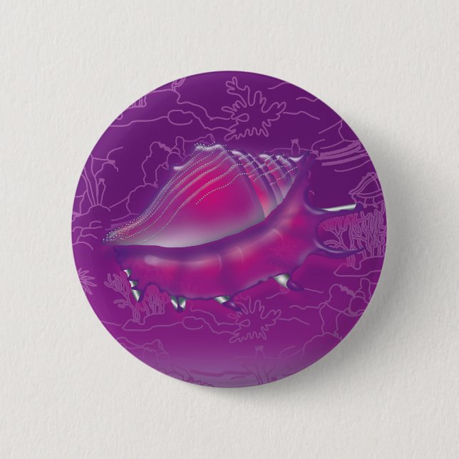 Seashell 2 Inch Round Button (Front)