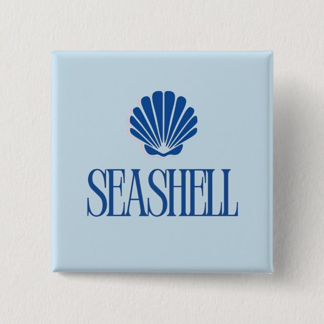 Seashell 2 Inch Square Button (Front)