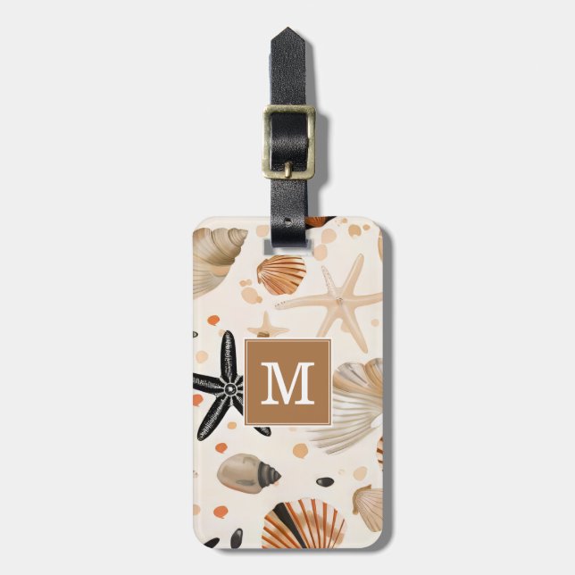 Seashell and Beach Luggage Tag (Front Vertical)