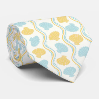 Seashell and beach waves Summer Tie