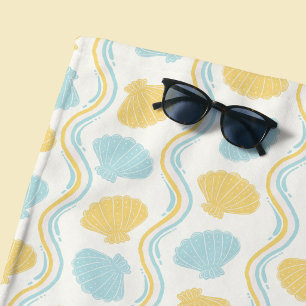 Seashell and beach waves Summer Towel