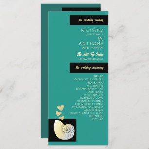 Seashell and Hearts, Beach Wedding Program