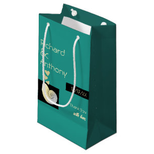 Seashell and Hearts, Beach Wedding Thank You Small Gift Bag
