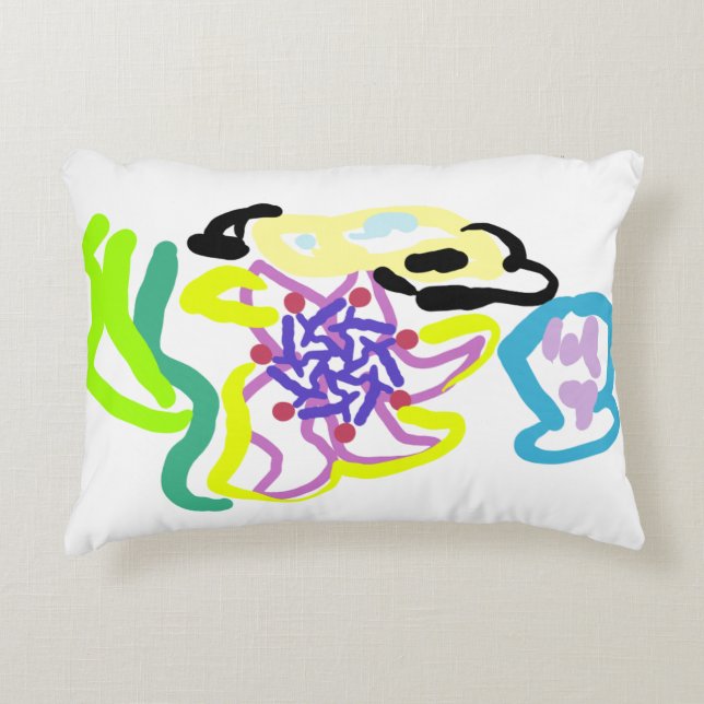 Seashell and starfish accent pillow (Front)