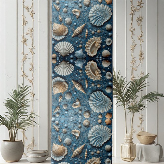 Seashell Aquatic Fish Underwater Mollusk Ocean Art Tile (Seashell Aquatic Fish Underwater Mollusk Ocean Art Ceramic Tile)