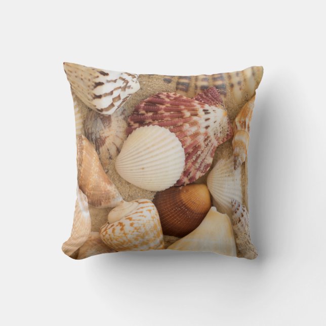 Seashell Arrangement Throw Pillow (Front)