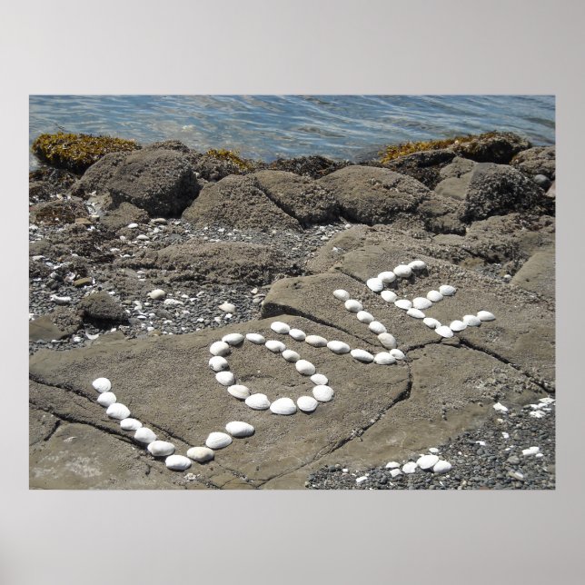 Seashell Art on the Beach Poster (Front)
