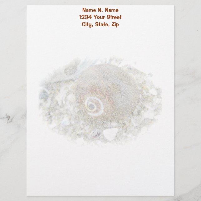 Seashell at Low Tide Coordinating Items Letterhead (Front)