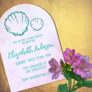 Seashell Baby Shower Acrylic Invitations