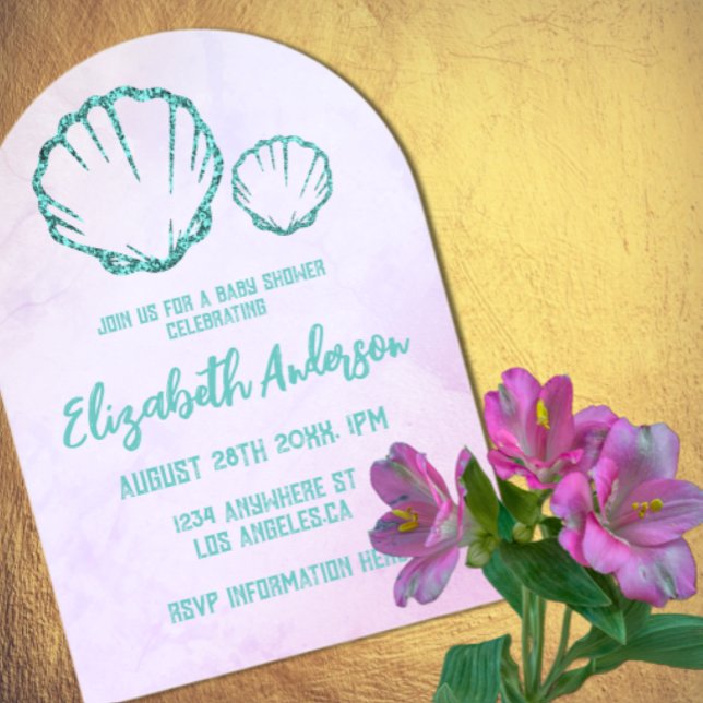 Seashell Baby Shower Acrylic Invitations (Creator Uploaded)