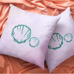 Seashell Baby Shower Throw Pillow