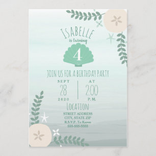 Seashell Beach Anniversaire Fête Invitation