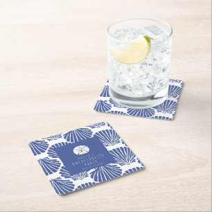 Seashell Beach Bachelorette Weekend  Square Paper Coaster