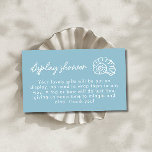 Seashell Beach Blue Display Shower Bridal Shower  Enclosure Card