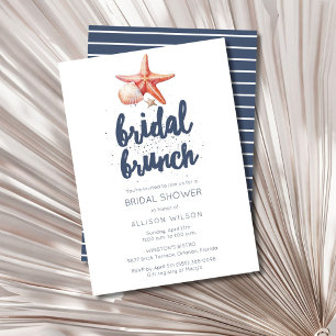 Seashell Beach Bridal Brunch Shower Invitation