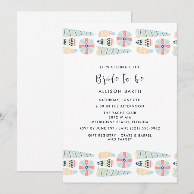 Seashell Beach Bridal Shower Party (Front/Back)