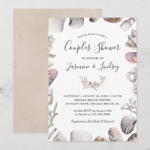 Seashell Beach Couples Shower Invitation