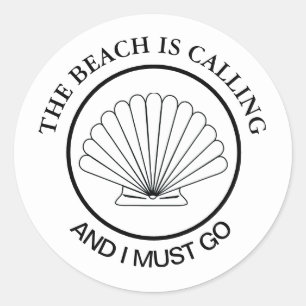 Seashell Beach is Calling Custom Classic Round Sticker