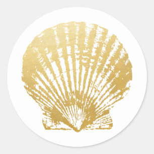 Seashell Beach Mariage Favor & Invitation Stickers