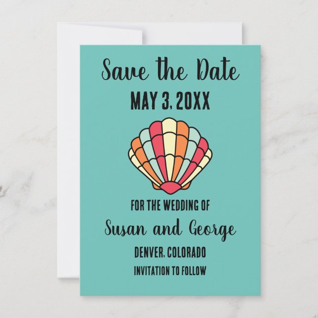 Seashell Beach Nautical Save The Date (Front)