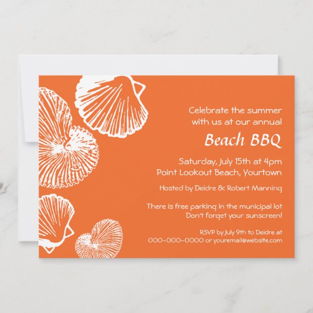 Seashell Beach Party Invitation (Front)