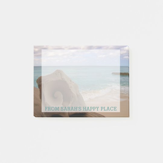 Seashell Beach | Personalized Name Teal Post-it Notes