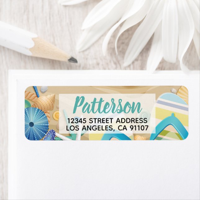 Seashell Beach Return Address Label (Insitu)