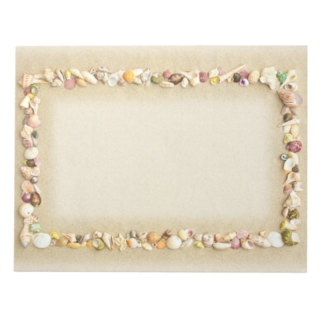 Seashell Beach Sand Border Notepad (Front)