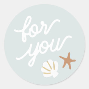 Seashell Beach Starfish Gift Invitation Envelope Classic Round Sticker