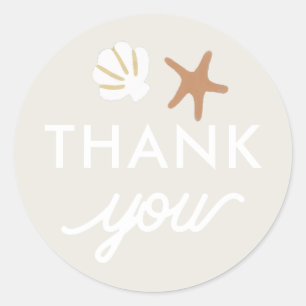 Seashell Beach Starfish Gift Thank You Favour Classic Round Sticker