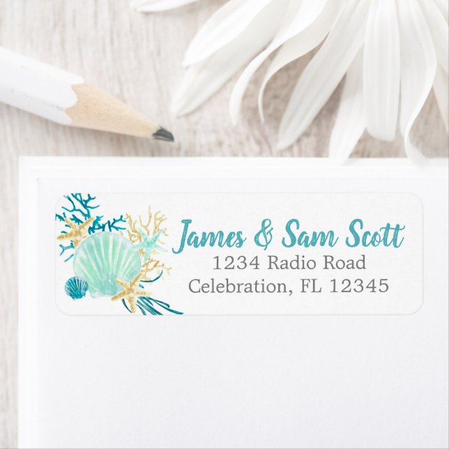 Seashell Beach Themed Return Address (Insitu)