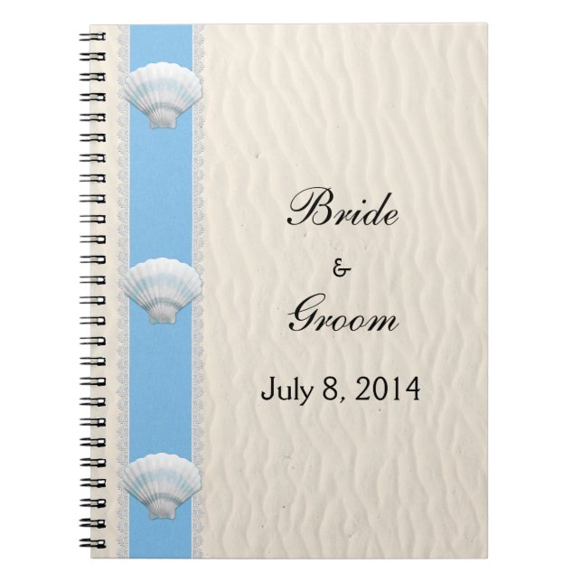 Seashell Beach Wedding Guest Book (Front)