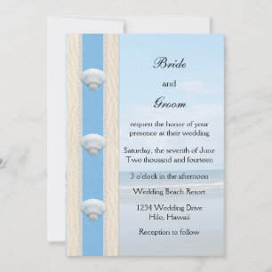 Seashell Beach Wedding Invitation