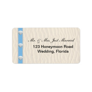 Seashell Beach Wedding Label