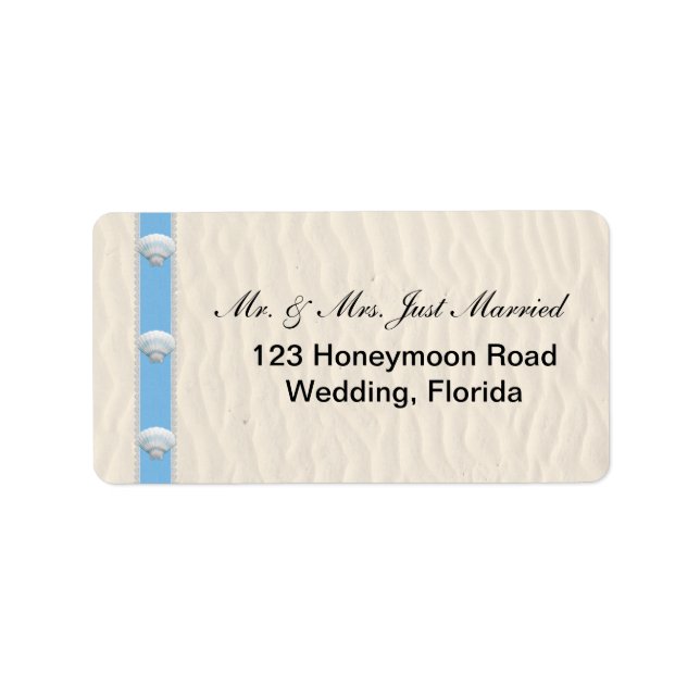 Seashell Beach Wedding Label (Front)