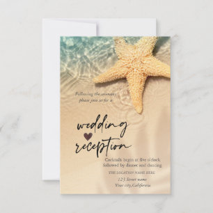 Seashell Beach Wedding Reception Invitation