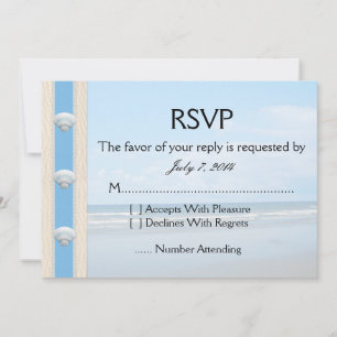 Seashell Beach Wedding RSVP Invitation