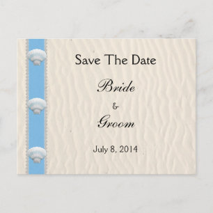 Seashell Beach Wedding Save The Date Announcement Postcard