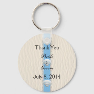 Seashell Beach Wedding Thank You Keychain