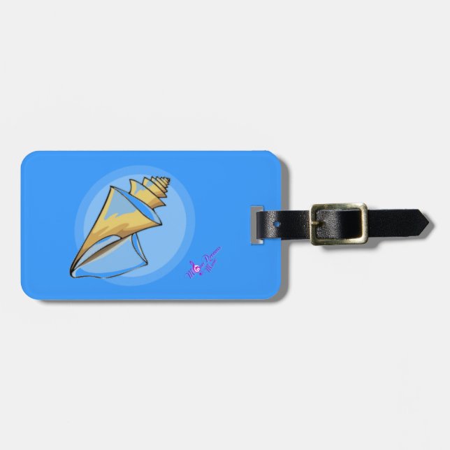 Seashell Blue Luggage Tag (Front Horizontal)
